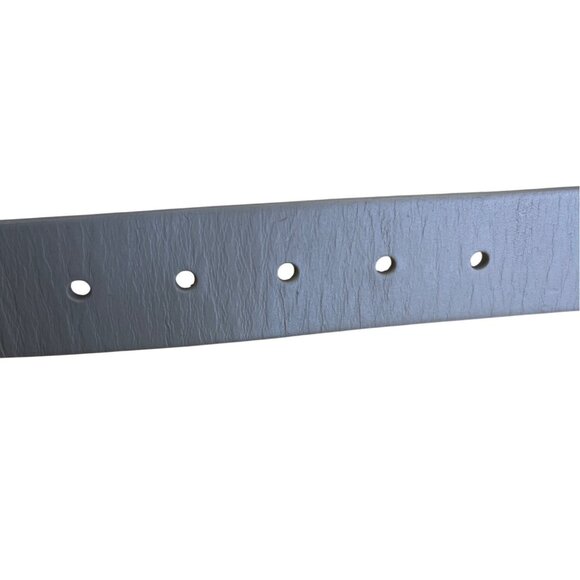 Mens Lands End Gray Leather Belt With Black Metal Buckle Size 38 - Picture 9 of 11